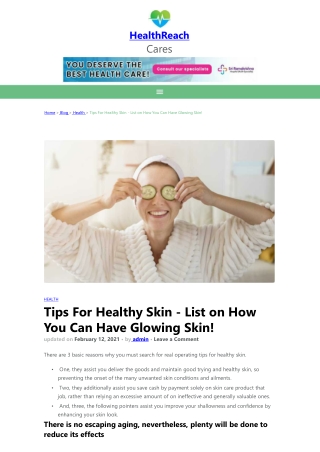 Tips For Healthy Skin List on How You Can Have Glowing Skin
