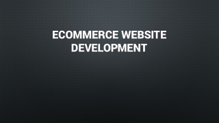ECOMMERCE WEBSITE DEVELOPMENT