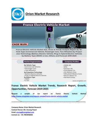 France Electric Vehicle Market: Analysis Report, Share, Trends and Overview 2025