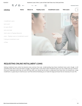 Installment Loans Online _ Loans for Bad Credit Texas Usa _ ExtraLoanOnline