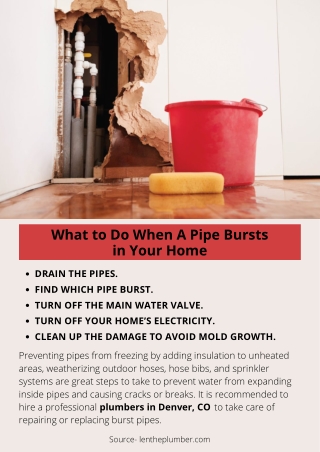 What to Do When A Pipe Bursts in Your Home