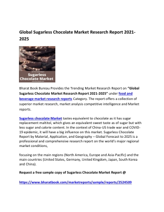 Global Sugarless Chocolate Market Research Report 2021-2025