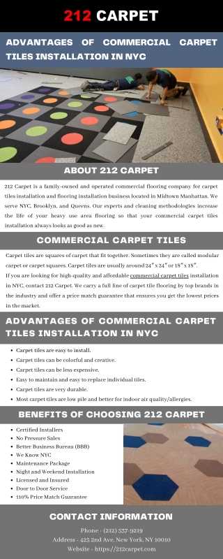 Advantages of Commercial Carpet Tiles Installation in NYC