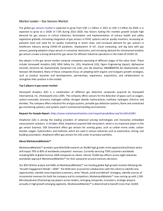 Gas Sensors Market