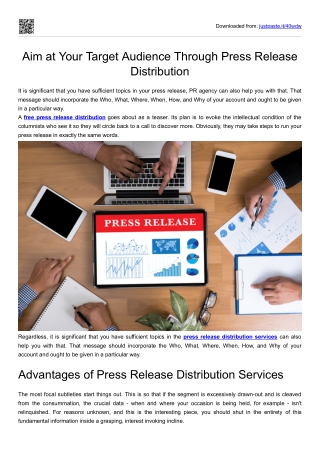 Aim At Your Target Audience Through Press Release Distribution