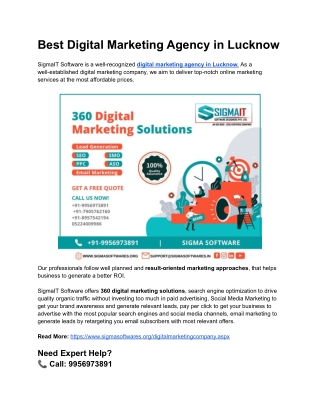 Best Digital Marketing Agency in Lucknow - SigmaIT Software