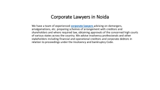 Corporate Lawyers in Noida