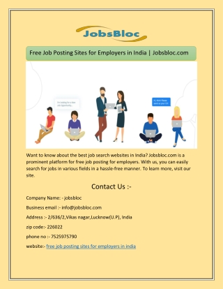 Free Job Posting Sites for Employers in India | Jobsbloc.com