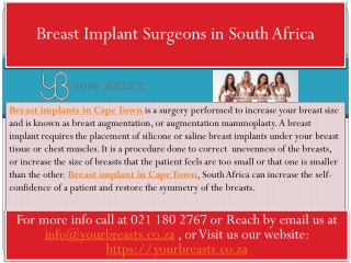 Breast Implant Surgeons in South Africa