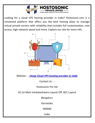 Cheap Cloud VPS Hosting Provider in India  Hostosonic.com