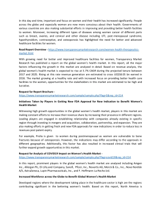 Women’s Health Market Size, Share, Trend and Industry Analysis Report
