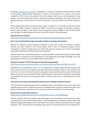 Neuro-microscopy Market: Technological Growth Map over Time to Understand the In