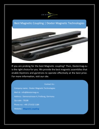 Best Magnetic Coupling | Dexter Magnetic Technologies