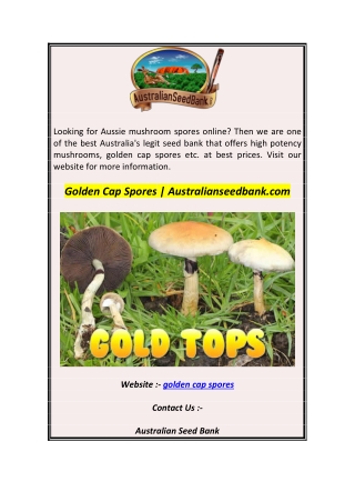 Golden Cap Spores  Australianseedbank1