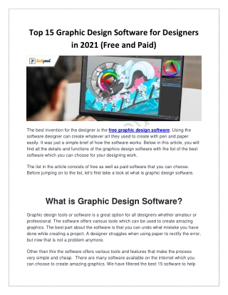 Top 15 Graphic Design Software for Designers in 2021