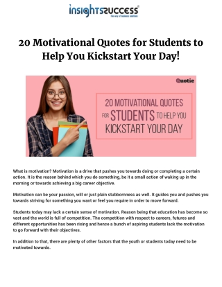 20 Motivational Quotes for Students to Help You Kickstart Your Day!