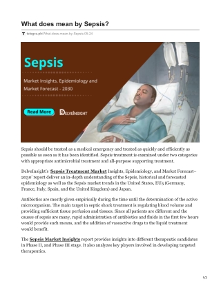 Sepsis Market