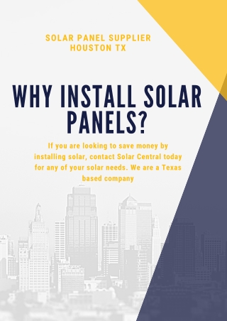 Why install solar panels? | Residential Solar Supplier Houston TX