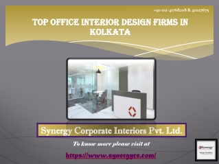 Top Office Interior Design Firms In Kolkata