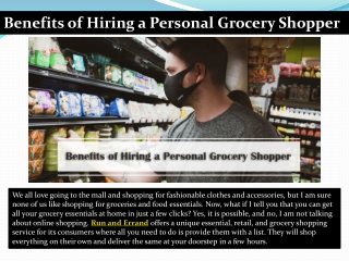 Benefits of Hiring a Personal Grocery Shopper