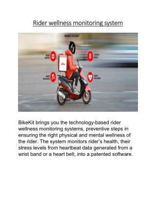 Rider wellness monitoring system