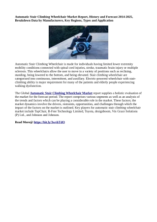 Automatic Stair Climbing Wheelchair Market - pdf