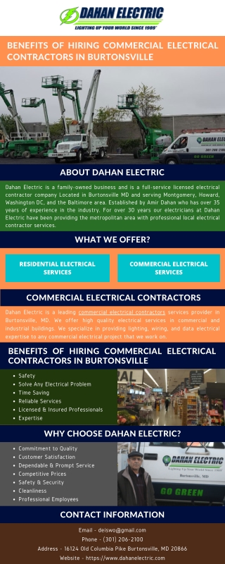 Benefits of Hiring Commercial Electrical Contractors in Burtonsville
