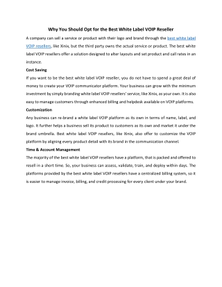 Why You Should Opt for the Best White Label VOIP Reseller