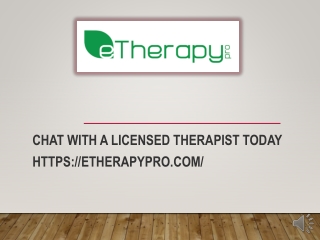 Share your problem and concerns with specialists - eTherapy Pro