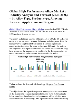 Global High Performance Alloys Market
