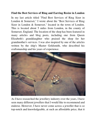 Ring Resize London
