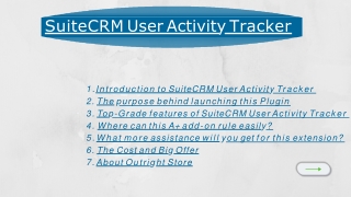 SuiteCRM User Acitvity Tracker
