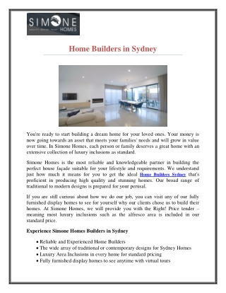 Home Builders Sydney