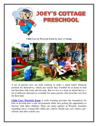 Child Care Warwick Farm