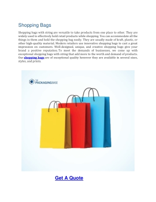 Shopping Bags - Custom Favor Boxes