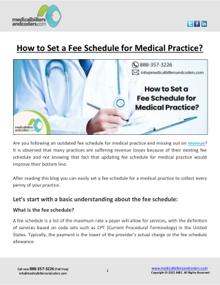 How to Set a Fee Schedule for Medical Practice?