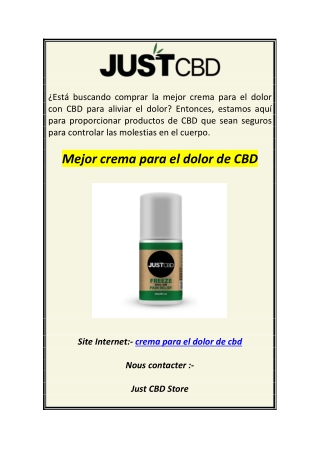 Mejor crema para el dolor de CBD