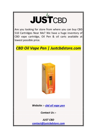 CBD Oil Vape Pen  Justcbdstore