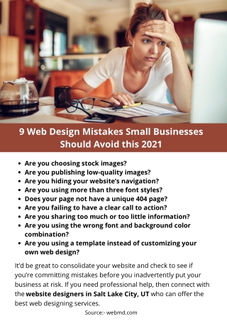 9 Web Design Mistakes Small Businesses Should Avoid this 2021