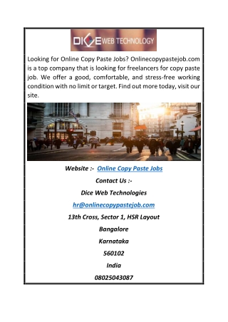 Online Copy Paste Jobs | Onlinecopypastejob.com