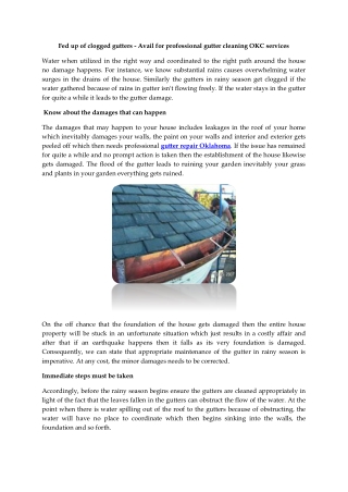 Fed up of clogged gutters - Avail for professional gutter cleaning OKC services-converted