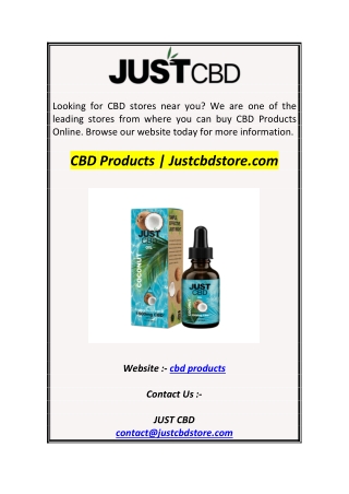 CBD Products  Justcbdstore.com