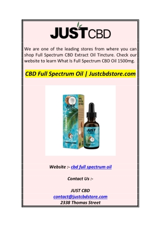 CBD Full Spectrum Oil  Justcbdstore.com