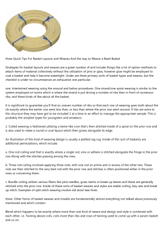 three Effortless Methods for Basket Styles and Weaves And How to Weave a Reed Ba