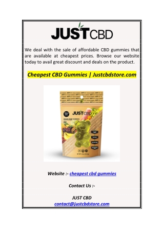 Cheapest CBD Gummies  Justcbdstore.com