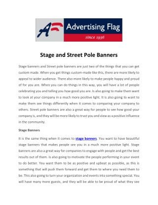 Stage and Street Pole Banners
