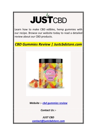 CBD Gummies Review  Justcbdstore.com