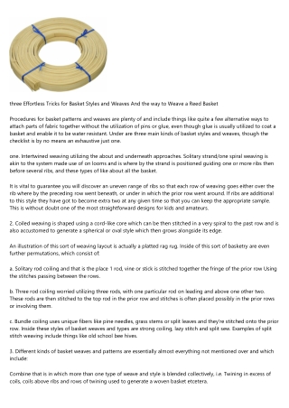 3 Effortless Guidelines for Basket Styles and Weaves And the way to Weave a Reed