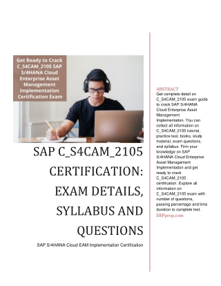 SAP C_S4CAM_2105 Certification: Exam Details, Syllabus and Questions