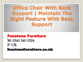 Office Chair With Back Support | Maintain The Right Posture With Back Support